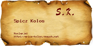 Spicz Kolos névjegykártya